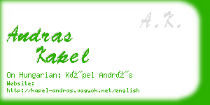 andras kapel business card